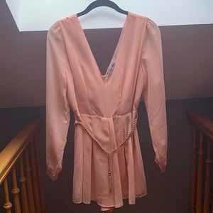 Pink Romper with chain belt